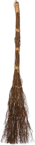 Pumpkin Spice Scented Broom – 36 Inch Rustic Heather Broom with Rope Loop for Easy Hanging – Farmhouse Kitchen Accent, Witchy Halloween Décor, Cozy Holiday Home Decoration & Door Protection