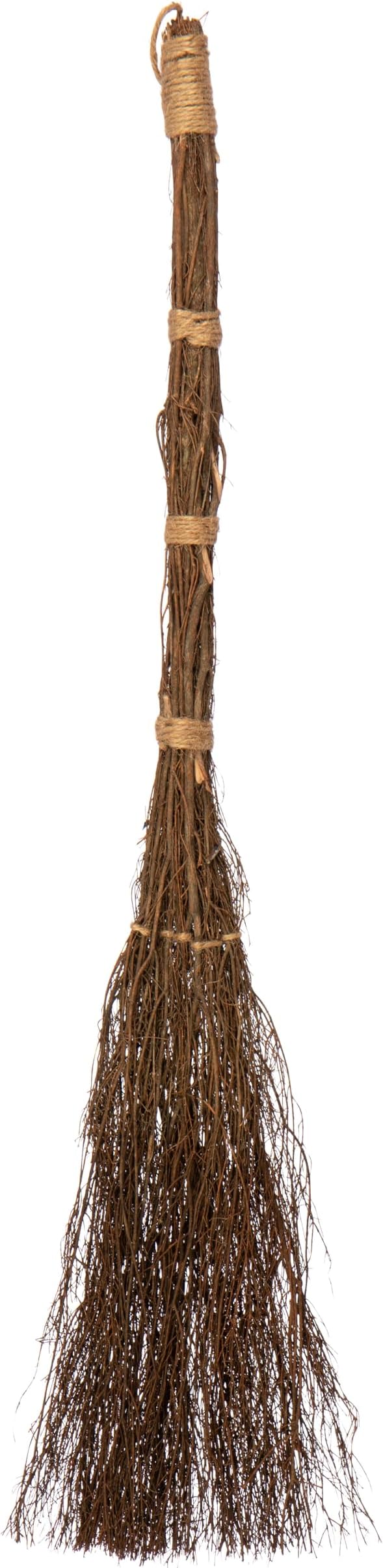 Apple Splendor Scented Broom – 36 Inch Rustic Heather Broom with Rope Loop for Easy Hanging – Farmhouse Kitchen Accent, Witchy Halloween Décor, Cozy Holiday Home Decoration & Door Protection