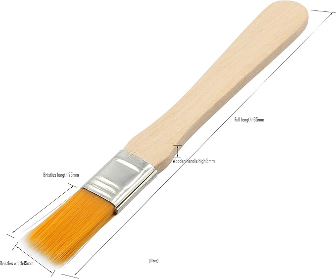 LBY 10pcs Household Cleaning Dusting Brush,135mm(5.31'') Paint Brush Small Size Keyboard Brush Computer Notebook Dusting Brush, Yellow Natural Bristles, Wooden Handle