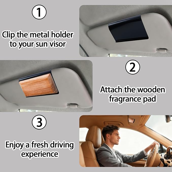 TERPINK Car Air Freshener Visor Clip Compatible with Drift Car Air Freshener, Auto Accessories, Vehicle Sun Visor Metal Clip, Black, Freshener not include (2 Pack)