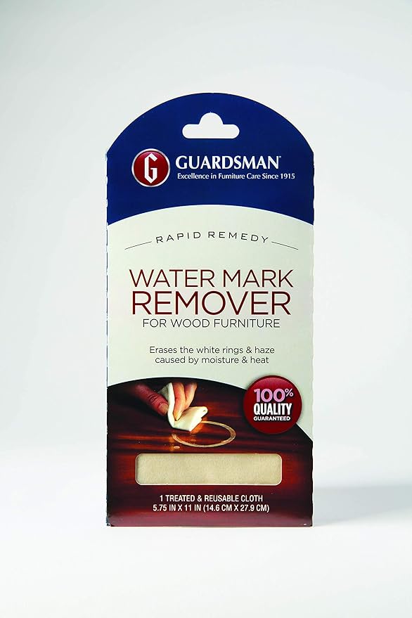Guardsman Reusable Water Mark Remover Cloth | Wood Cleaner for White Rings & Haze Caused By Moisture and Heat, 1 Count