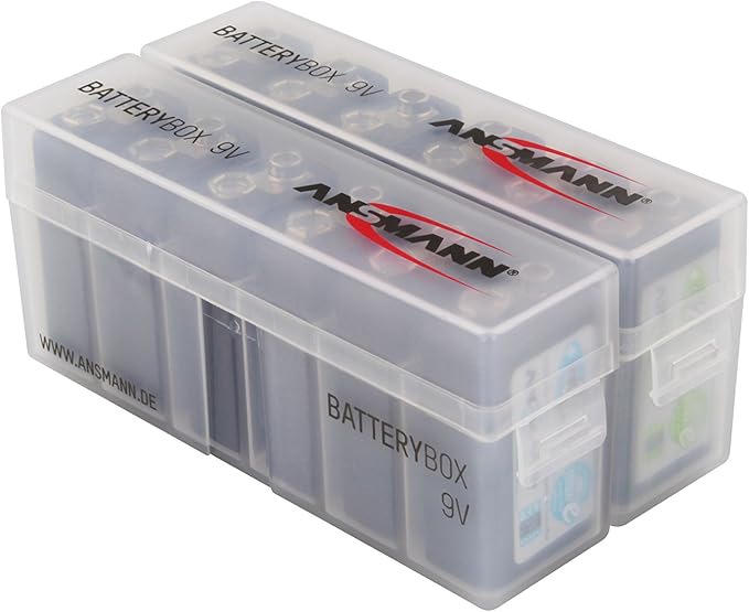 ANSMANN Battery Case for 6x 9V Rechargeable Batteries - Batterybox Storage Case for Transport & Protection (1-Pack)