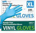 Vinyl Disposable Exam Gloves, 4Mil Powder-Free Latex-Free Food Grade Cooking Cleaning Medical Glove Blue 100&1000 Ct