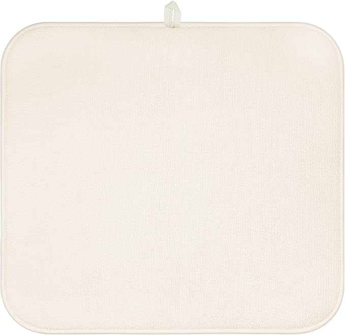 Dish Drying Mat Drainer Pads - Extra Large Microfiber Drying Mats for Dishes Kitchen Counter Super Absorbent Pads for Draining Racks (Yellow,16"x18" )