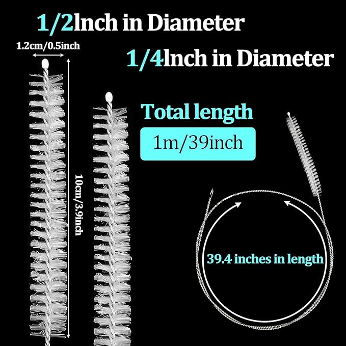 4Pcs 39.4inches Pipe Cleaners Tube Straw Brush, Extra Long Cleaning Brush for Cleaning Straw Bottle Pipe Cleaners Long Laboratory Catheter