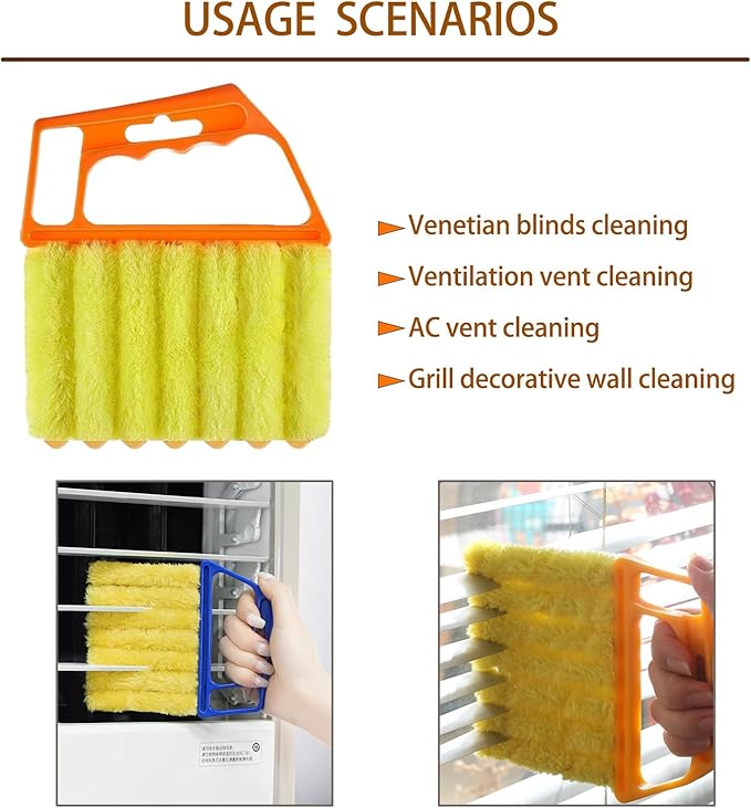 Blind Cleaner Duster Tool, Blinds Cleaner Tool, Extra Washable Blind Duster Sleeve - Microfiber Louver Cleaning Tool for Vents, Air Vent Cleaner and Dusting (4-Pack)