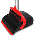 Broom and Dustpan Set 55", Long Adjustable Stainless Steel Handle, Upright, Large Size, Lightweight Broom with Dustpan Combo Set for Home Kitchen Office Lobby Indoor and Outdoor