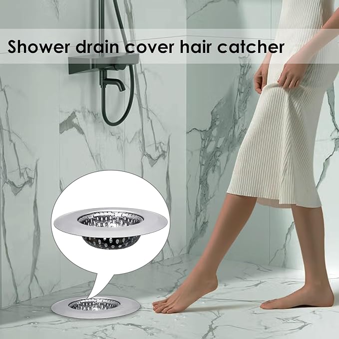 Bathtub Drain Strainer - 2.79 Inch Hair Catcher, Stainless Steel Shower Drain Cover, Bathroom Sink Strainer Filter Basket, Tub Drain Strainer, Hair Stopper