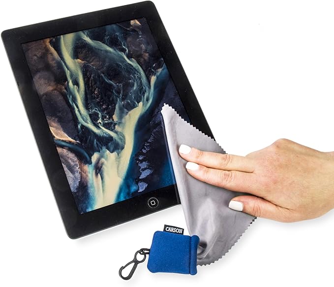 Carson Stuff-It Microfiber Lens Cloth Cleaning System for Eyeglasses, Smartphones, Tablets, Optics, Lenses, Cameras and More