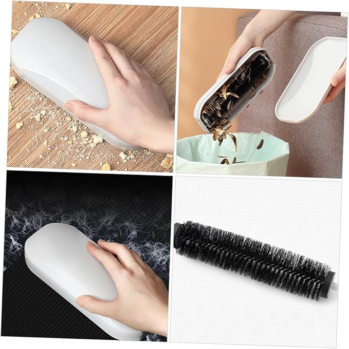 Cabilock 4pcs High Efficiency Crumb Cleaning Device Rolling Crumb Sweeper Handheld for Hair and Lint Removal