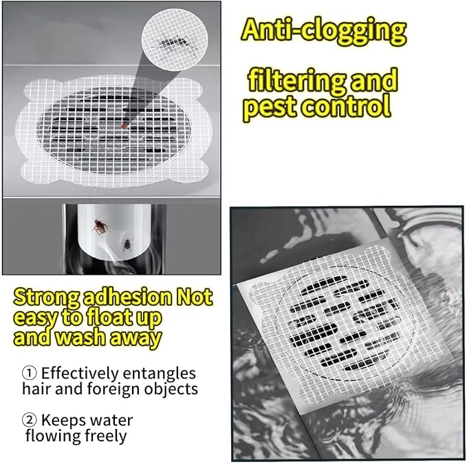 50 Pack Disposable Shower Drain Hair Catcher Shower Drain Hair Collector Drain Hair Catcher for Bathroom Bathtub Kitchen Sink Shower Filter Drain Hair Blocker Prevent Clogs