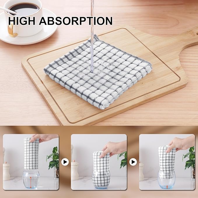 Kitinjoy Cotton 24 Pack Terry Kitchen Towels, 16 x 25 Inches Super Soft and Absorbent Dish Towels, Quick Drying Hand Towels for Kitchen Drying, Multi-Colored