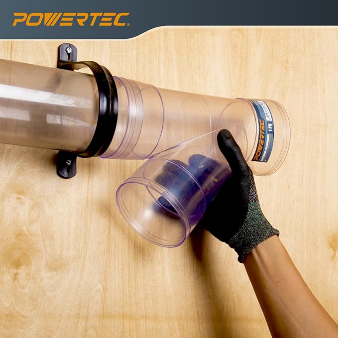 POWERTEC 70367V 4 Inch ID Y Fitting for 4 Inch OD Dust Collection Pipes, Adapters and Fittings, 1 pack