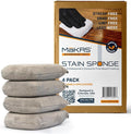 MāKRS Stain Sponge, 4-Pack Staining Pads, Lint, Snag and Streak-Free Applicator Sponges, Micro-Brush Material Over Foam Core, for Wood Stains and All Finishes, Easy to Use with Consistent Application