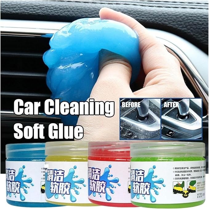 4-Colors Reusable Car Cleaning Gel - Multiuse Keyboard & Air Vent Cleaner for Dirt Removal(D)