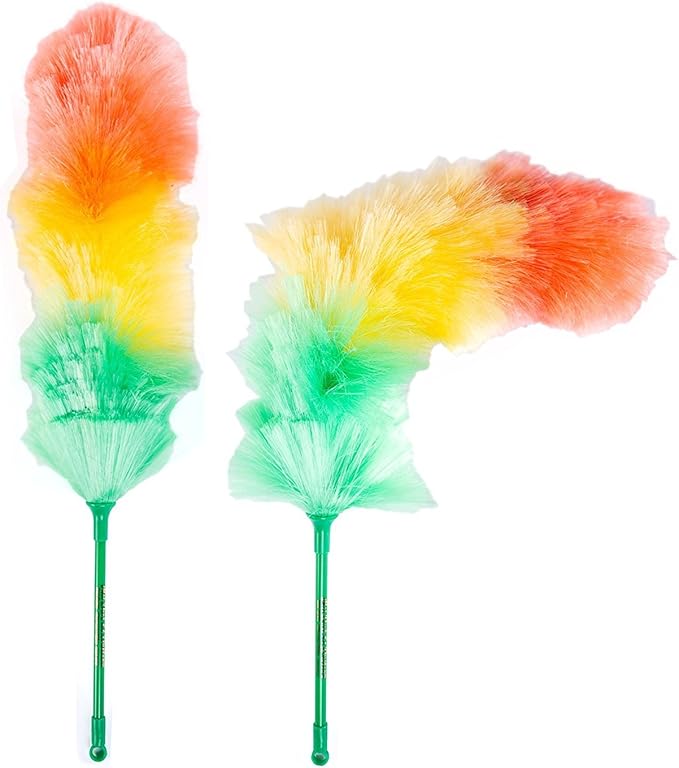 Kitchen + Home Large Static Duster - 27" Inch Electrostatic Feather Duster attracts dust Like a Magnet! - Assorted Colors Will Ship