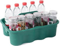 Matthew Large Plastic Tote Tool & Deluxe Supply Cleaning Caddy with Handle Portable Shower Basket Storage Caddy for Cleaning Products Organizer,Take-Out Coffee/Soft Drink,Bath Multi Use - Green