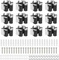 PATIKIL Broom and Mop Holder, 12 Pack Wall Mounted Stainless Steel Mop Hanger Heavy Garden Tool Organizer Rack Hanging Clips with Screws for Home Garage, Black