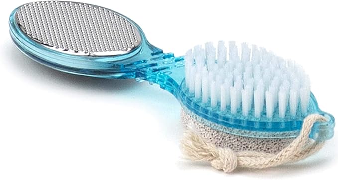 DecorRack (4 in 1) Pedicure Paddle Kit Tool with Pumice Stone for Feet, Foot Hand Toe Nail Cleaning Brush, Metal File and Emery Board, Manicure Foot Rasp Callus Remover Pedi Set (Random Color, 1 Pack)