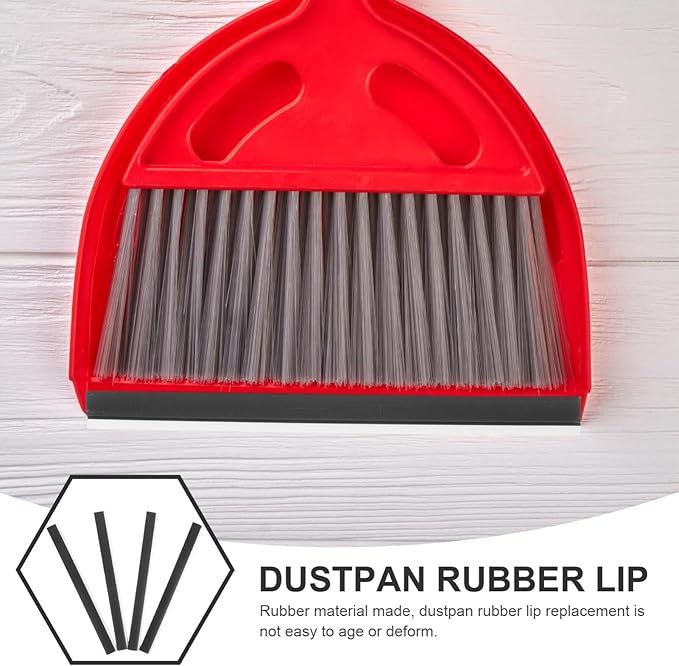 4Pcs Dustpan Rubber Lip Replacement Edge Strips for Efficient Cleaning Compatible with Various Cleaning Tools Easy to Install Rubber Material Soft Black