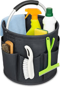 17L (5 Gal) Foldable Cleaning Caddy with Handle - Portable Supply & Tool Organizer | Organizador de Limpieza para Accesorios (Black)