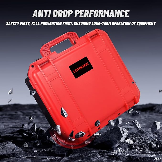 Storage Case for Milwaukee Battery - Waterproof Hard Shell Tool Bag with 9 Adjustable Dividers for Milwaukee M18/ M12 12V/20V/60V Battery & Chargers, Organizer Box (Case Only)