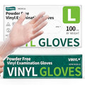 Vinyl Disposable Exam Gloves, Clear 4 Mil Powder-Free Latex-Free Medical Food-Safe Cooking Cleaning Glove, 100 Pcs (Large)