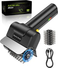 Cordless Electric BBQ Grill Cleaner – Rechargeable Electric BBQ Brush, 1500 RPM, 100-minute runtime, Comes with 1 Removable Replacement Brush Head, Suitable for Outdoor BBQ Grills.