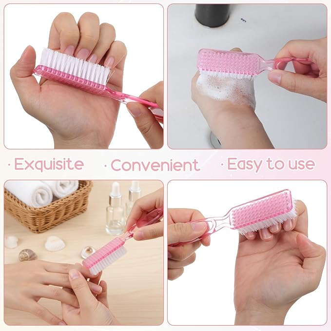 60 Pcs Nail Scrubber Brushes Bulk Handle Grip Manicure Brushes for Cleaning Fingernails Pedicure Cleaning Brush for Toes and Fingernail