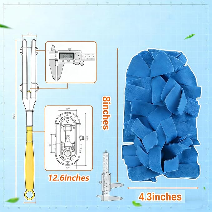 360° Electrostatic Duster Refills - The Sustainable Choice for a Dust-Free Home, Reusable & Washable Microfiber Dusting Heads, Reusable Duster Refills (Refill Pack (5 PCS))