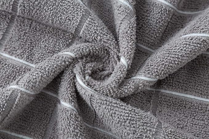 Microfiber Dish Towels - Soft, Super Absorbent and Lint Free Kitchen Towels - 8 Pack (Lattice Designed Gray Colors) - 26 x 18 Inch