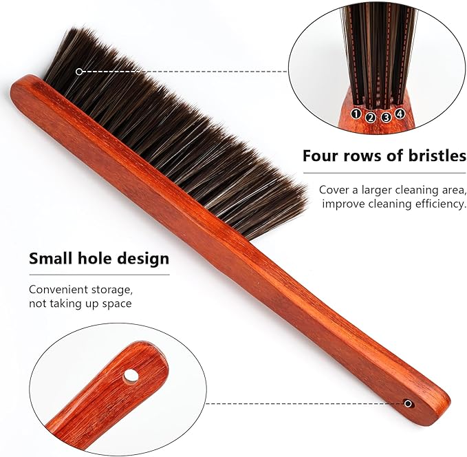 Hand Broom Brush Dust Cleaning : Hand Brush, Dusting Brush, Couch Brush, Soft Brush Cleaning, Dust Broom, Handheld Broom, Bed Brush, Hand Brushes for Cleaning The Bed, Sofa, Fireplace, car, etc., Red