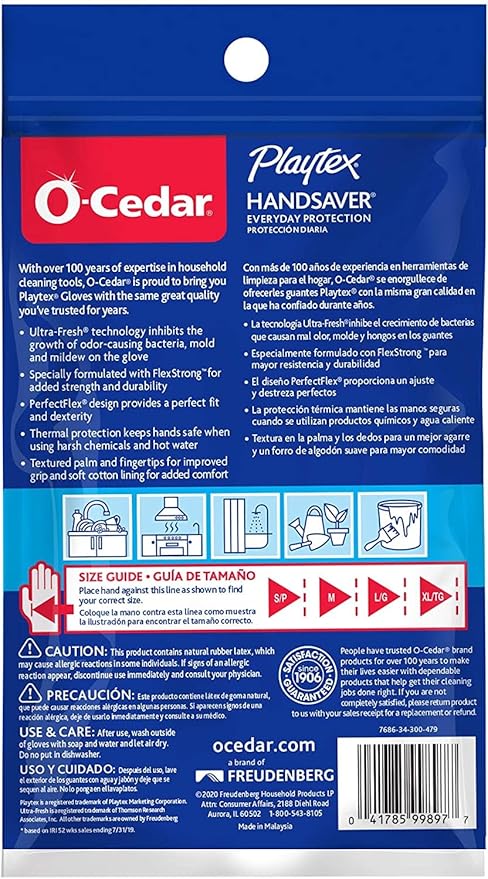 Playtex HandSaver Reuseable Rubber Cleaning Gloves (Medium, 12 Pairs), Everyday Protection Reusable Household Gloves