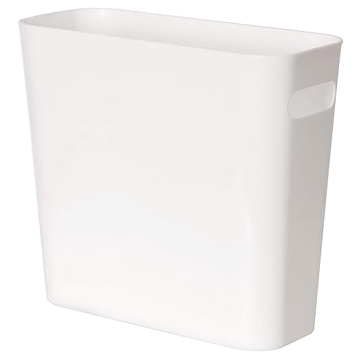 Youngever 1.5 Gallon Slim Trash Can, Plastic Garbage Container Bin, Small Trash Bin with Handles for Home Office, Living Room, Study Room, Kitchen, Bathroom (1 Pack White)