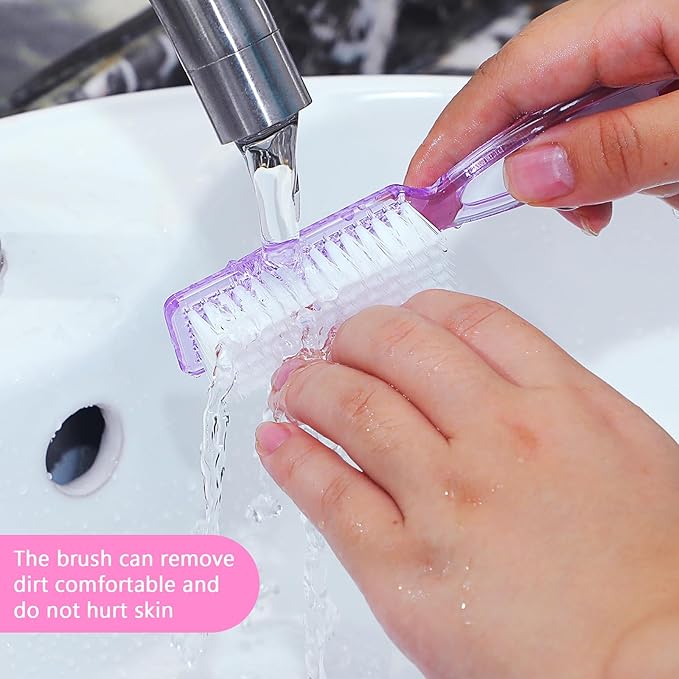 Patelai 15 Pieces Nail Brush Handle Grip for Cleaning Fingernails Toes Scrub Manicure Pedicure(Fresh Colors)