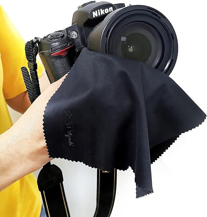 Bilymate Multi-Purpose New Large Size Microfiber Eyeglass & Lens & Laptop Screen & Glasses & Camera & TV Cleaning Cloths and Laptop Keyboard Cover and no Fog Clean Cloth Black Grey