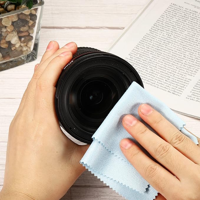 PATIKIL Eyeglass Microfiber Cleaning Cloth 7"x6", 24 Pack Glasses Cleaning Cloth Soft Suede Wipe Screen Cloth for Camera Lens Eyeglasses Screens in Individual Vinyl Pouch, Yellow