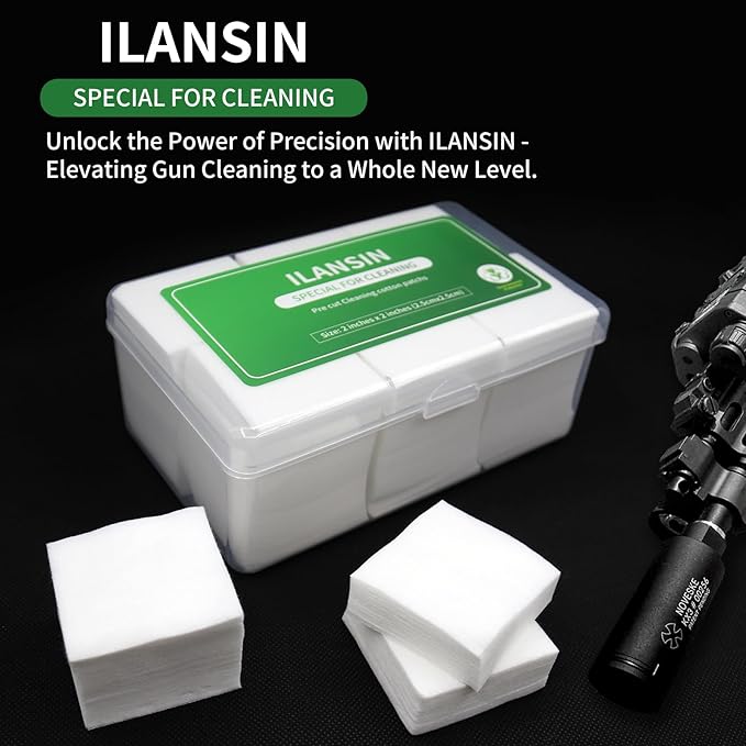 3000/1500PCS Gun Cleaning Patches+CLP Oil,2"x2" Lint Free Gun Cleaning Cloth,Professional Wipes for Shot Pistol/All Caliber of Firearms.Store in Box Can Store Gun Cleaning Kit,Choose Your Set