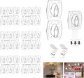 Ainiv 6-Pack Large Light Hooks with Adhesive Strips, Clear Wall Clips for Indoor/Outdoor Hanging Lights & Cables, 36 Clips & 36 Strips