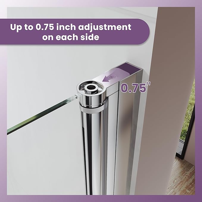 Glass Shower Door 31.5-33" W x 72" H, UCALAFEE Frameless Pivot Shower Door with 1/4" (6mm) SGCC Clear Tempered Glass, Waterproof Seal, Easy Clean & Anti-Fog Coating, Reversible Installation, Chrome