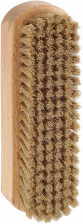 HARFINGTON Shoe Cleaning Brush 6"x2" Beech Wood Pig Bristle Boot Polish Brushes for Leather Shoes Boots Cloth Cleaner, Gray Brown Wood