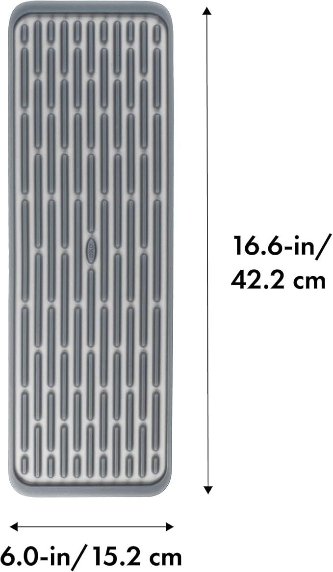 OXO 1372100 Good Grips Silicone Stemware Drying Mat, Gray