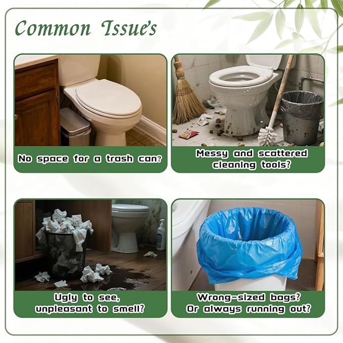 Bathroom Trash Can with Toilet,Slim Bathroom Trash Can,Toilet Brush and Holder Set,4.5 Liter / 1.2 Gallon Press Type Odor Proof rv Trash can,for Bathrooms, RVs, Small Spaces