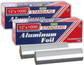 Urban Box Co. 12" x 1000' Standard Aluminum Foil Roll, Commercial-Grade Silver Wrap for Food Service, Catering, Baking & Home Use, Durable, Tear-Resistant, Heat-Safe, 2 Pack