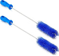 Baderke 2 Pieces Drain Brush Pipe Cleaning Blue Tube Brushes 19.7 Inch Plastic Shower Pipe Flexible Cleaning Tool(19.7 x 1.5 Inch)