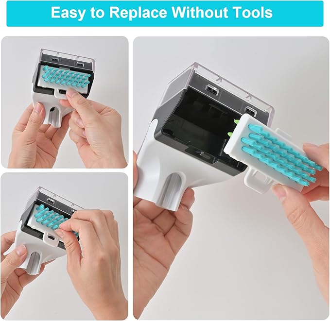 Shark PX201 3.5"Tough Stain Cleaning Brush Attachment for with Shark PX201, PX202BRN, Shark CarpetXpert Upright EX201 R-EX200 R-EX201 EX150 EX151, Reversible Bristle Replacement Brush Part (1+2)
