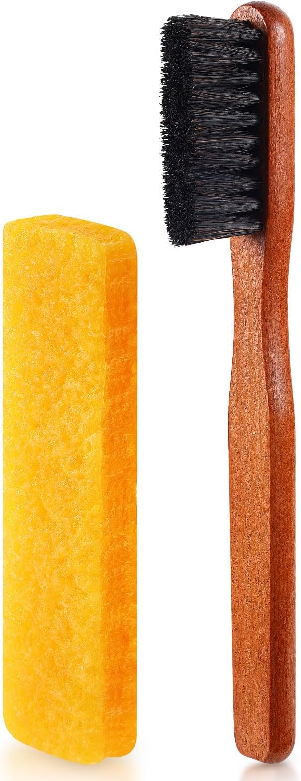 2 Pcs Suede Shoe Brush Nubuck Leather Cleaner Shoes Shine Dauber Crepe Applicators Set with Cleaning Eraser Cloth(Detailing Brush with Eraser)