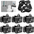 3-H Stainless Steel Broom Holder Wall Mount 6 Pack- Heavy Duty Mop Organizer, Wall Mounted Broom Storage with Secure Mounting for Kitchen Laundry Garage Bathroom (Space Saving)