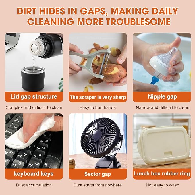 3 in 1 Cup Lid Cleaning Brush, Multifunctional Cleaning Brush Portable Cup Lid Cleaner for Bottle Gap Tight Spaces Cup, Portable Cup Lid Cleaner, 1 Pcs Red