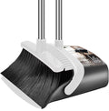 Aifacay Broom and Dustpan Set, Broom with Dustpan Sets, Long Handle Dust Pan, Standing Brooms Combo Set Heavy Duty for Home Kitchen Indoor Outdoor Lobby Office Collapsible Dust pan with Cleaning Teeth